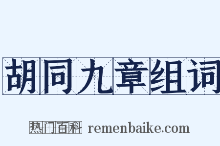 胡同九章组词是什么意思的图片